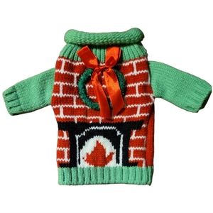 HP😊 Vtg XS Puppy Dog Pet Cat Christmas Long Sleeve Knitted Coat Jacket Sweater